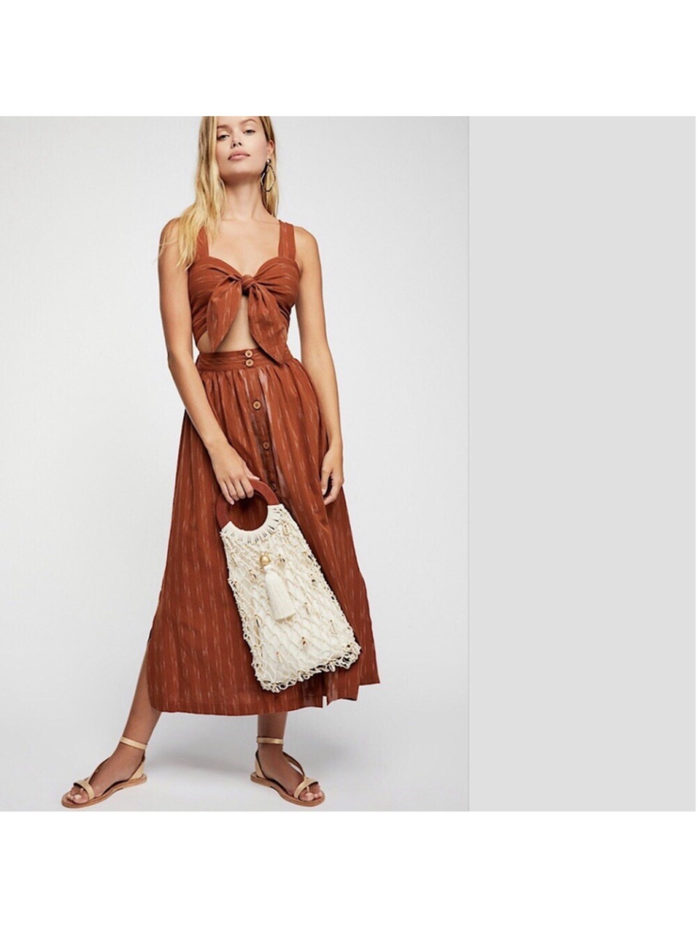 Free People Caldasi Midi Dress Size L - Picture 3 of 10
